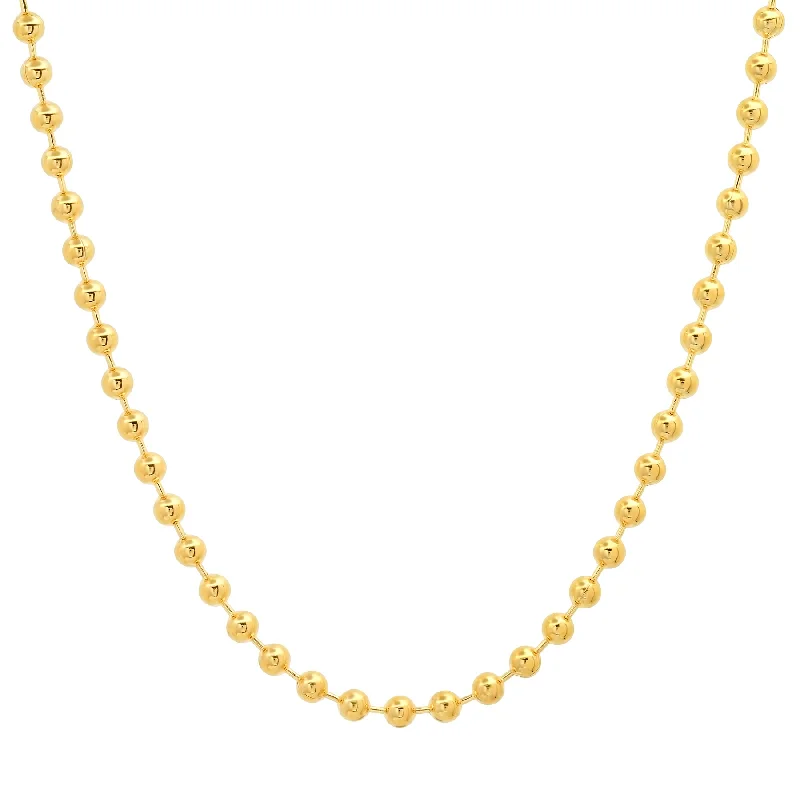 elegant diamond necklace for women-BALL LINK CHAIN, GOLD