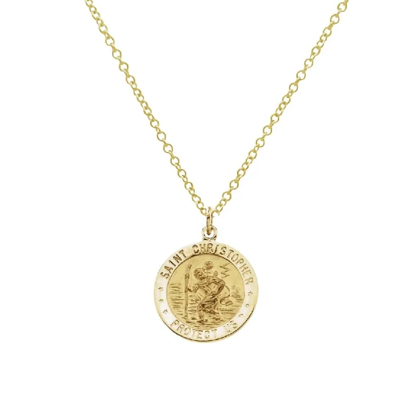 long pendant necklace for women-Gold Saint Christopher Medal