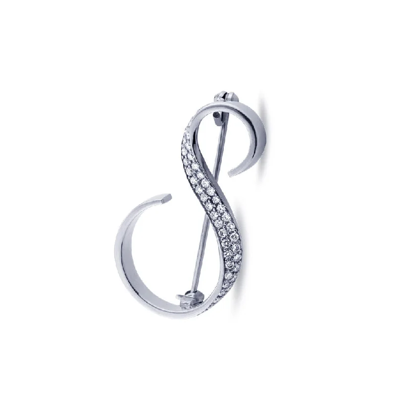 brooch with diamonds for women-Sitana 18K Whitegold Brooch w. 39 Diamonds