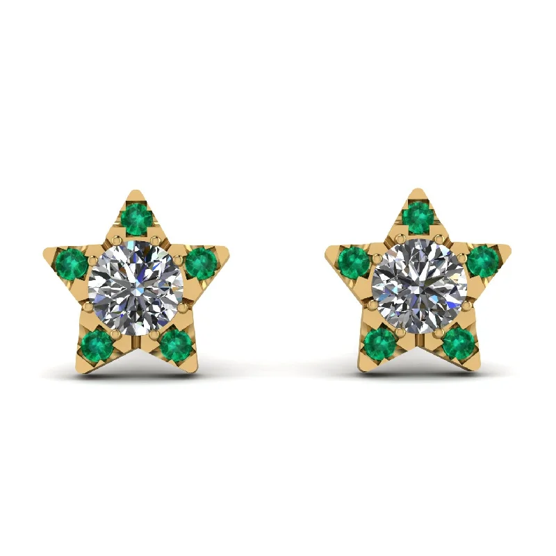 luxury earrings for women-Star Halo Diamond Earrings - Zelda No. 16