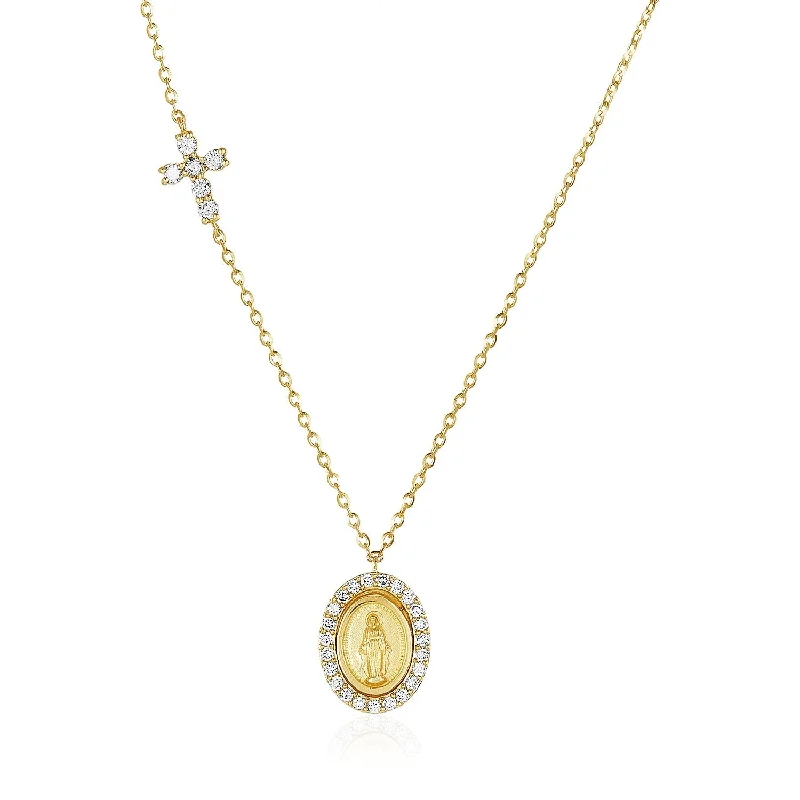 vintage-inspired pendant necklace for women-Miraculous Medal