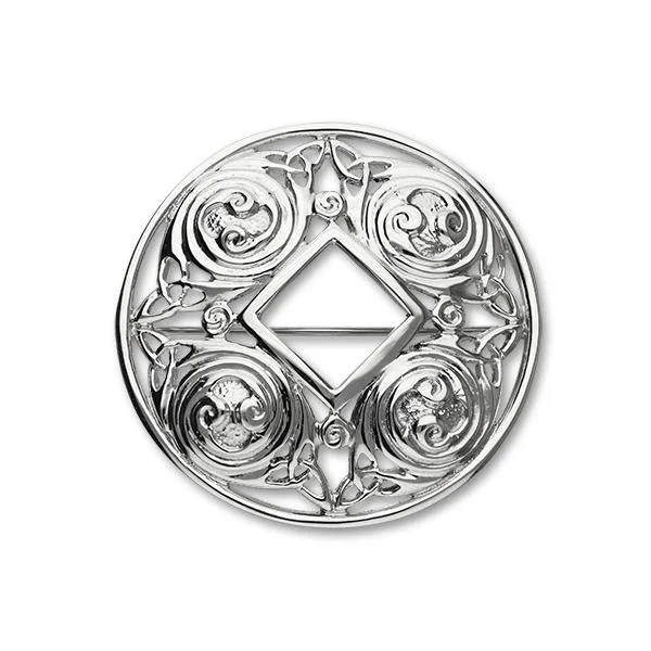 delicate brooch for women-Celtic Silver Brooch B310