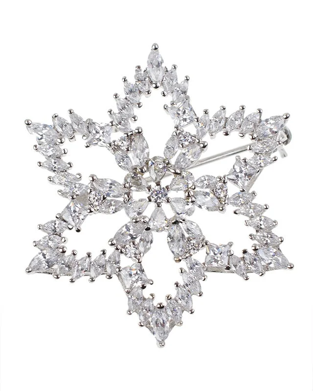 elegant bridal brooch for women-CZ Flower Brooch