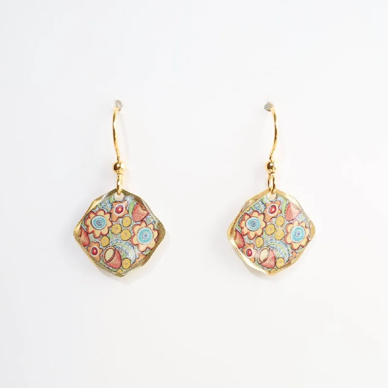 opal drop earrings for women-Flower Basket Earrings