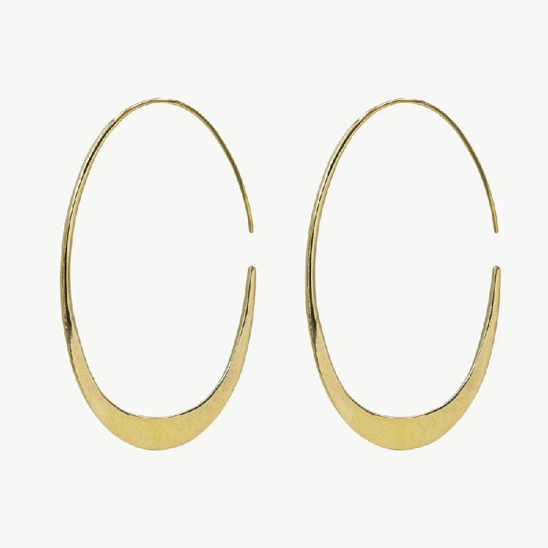 unique gold earrings for women-Mezi Tapered Hoop Earrings