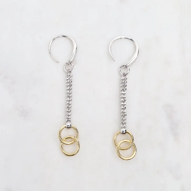 custom hoop earrings for women-Chain & Circles Earrings