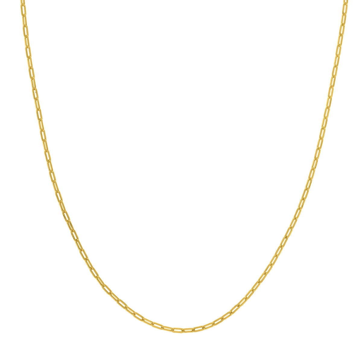 cubic zirconia necklace for women-14K Yellow Gold Paperclip Foreztina Chain