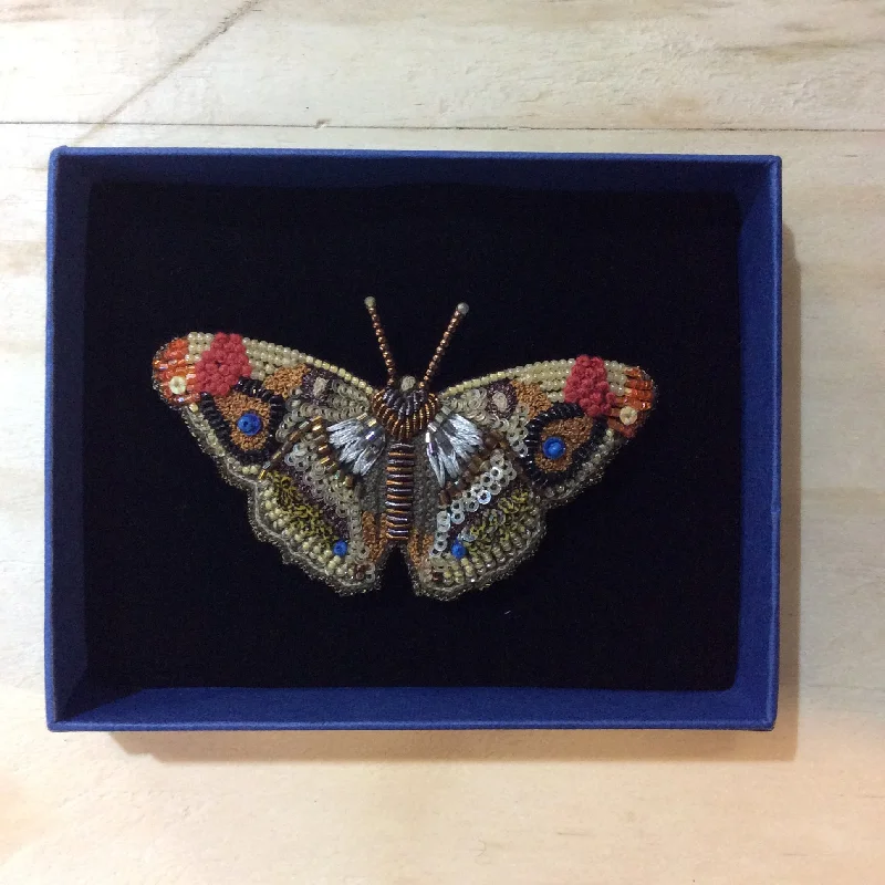 silver statement brooch for women-Iris Butterfly Brooch