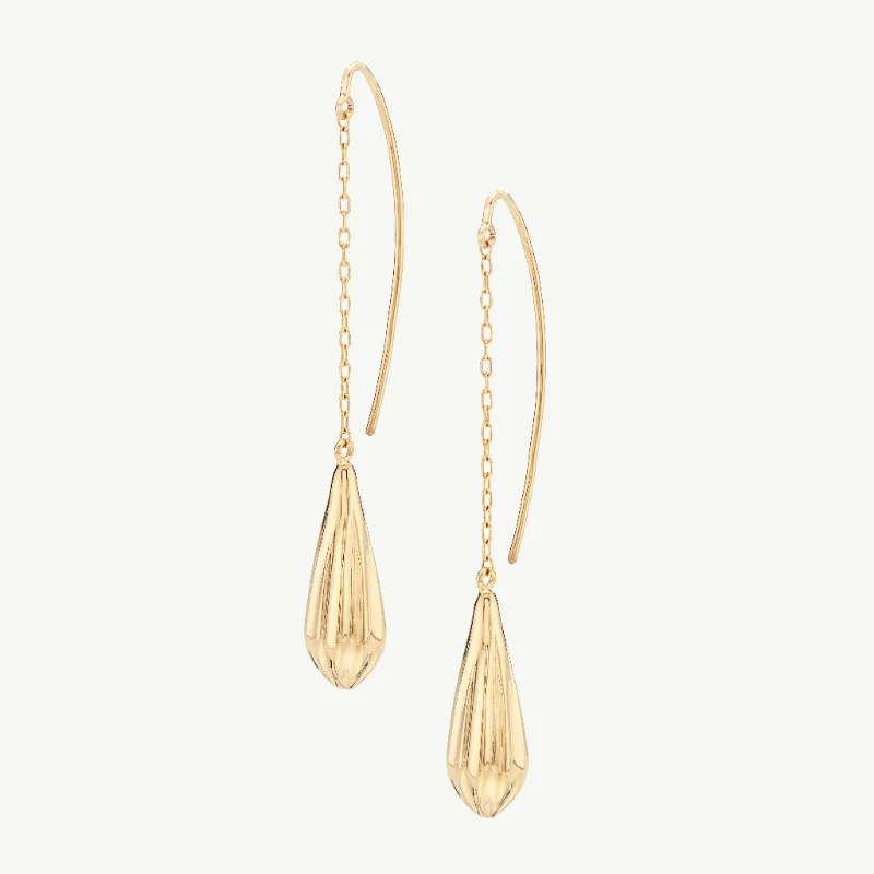 geometric drop earrings for women-Shujaa Threader Earrings