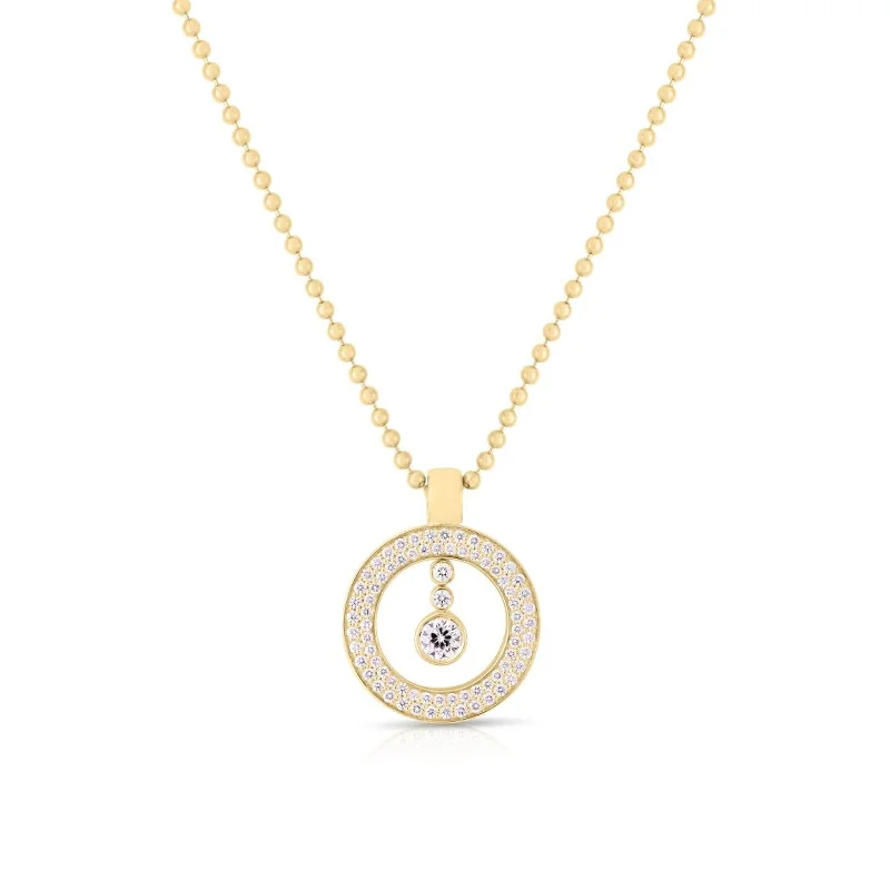 classic pearl necklace for women-18k Yellow Gold Cento Diamond Baby O Pendant