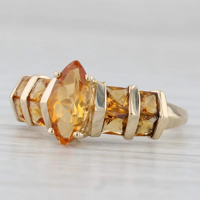 sapphire engagement rings for women-1.90ctw Marquise Citrine Ring 14k Yellow Gold Size 7