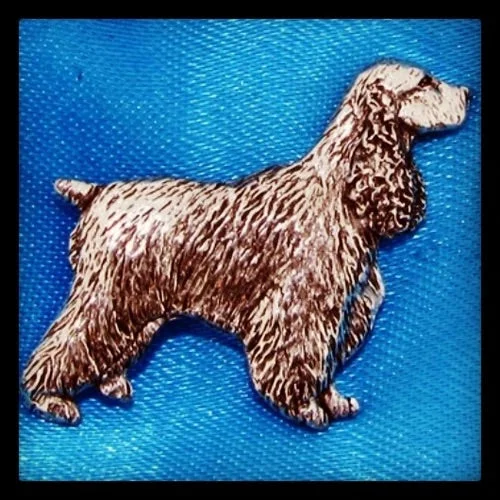 pearl-encrusted brooch for women-Cocker Spaniel dog pin brooch