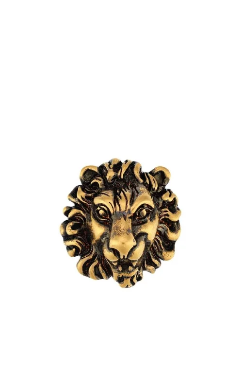 intricate brooch for women-Lion Embellished Brooch