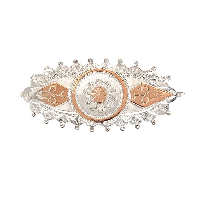 large floral brooch for women-Silver Brooch