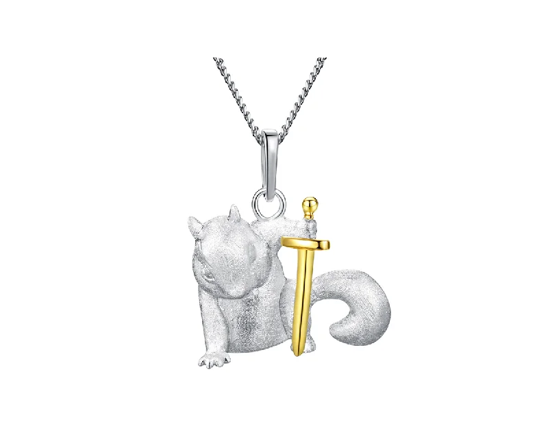 floral necklace for women-Warrior Squirrel Pendant