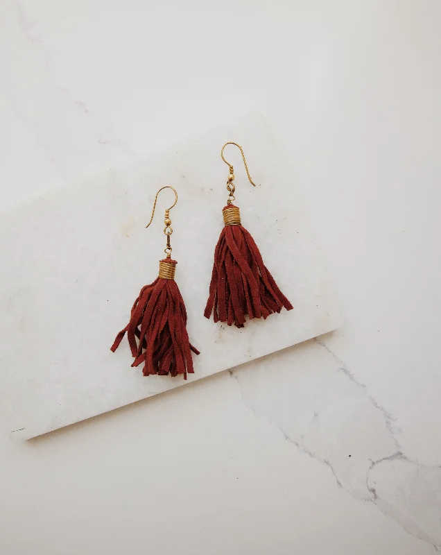 oversized earrings for women-Soulful Tassel Earrings