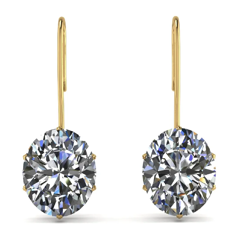 clip-on earrings for women-Oval Hidden Halo Diamond Earrings - Gemma No. 46