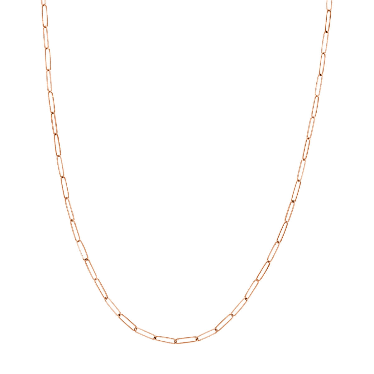 angel wings necklace for women-14K Rose Gold Paperclip Link Chain