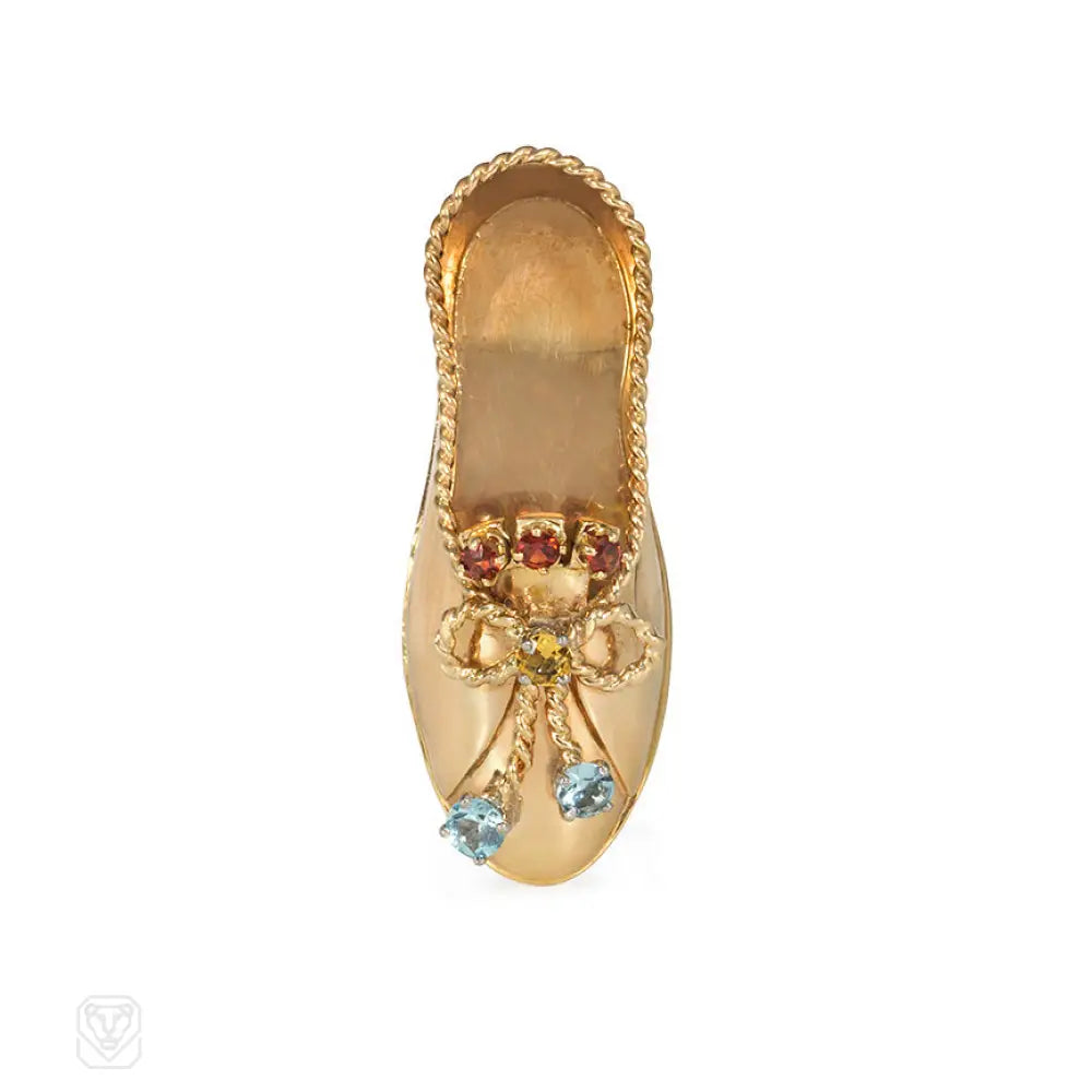 romantic brooch for women-Paul Flato Retro shoe brooch