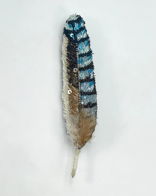 jeweled brooch for women-Eurasian Jay Feather Brooch