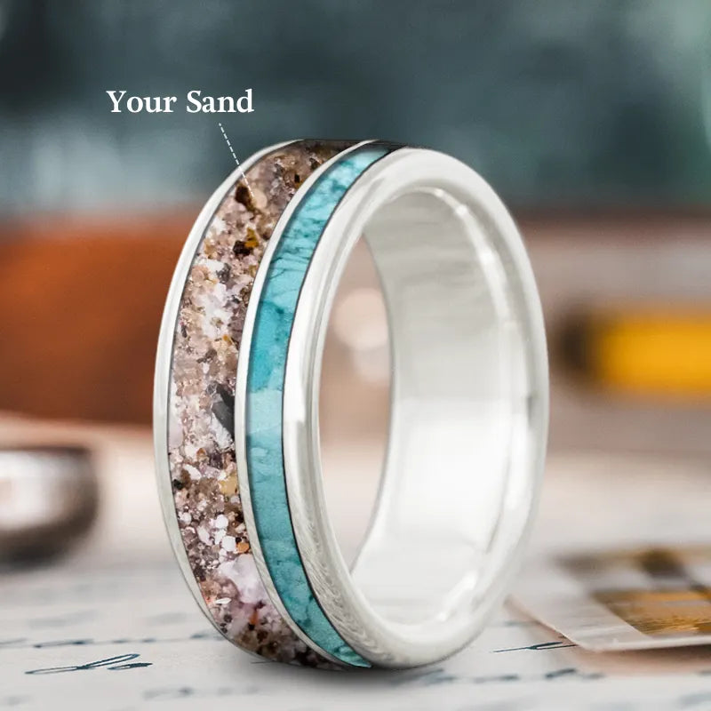 wedding band with emerald and diamonds for women-Custom Design - 2-Inlay Offset Ring uHFIFuEswKyrCXu1waV-WTgS