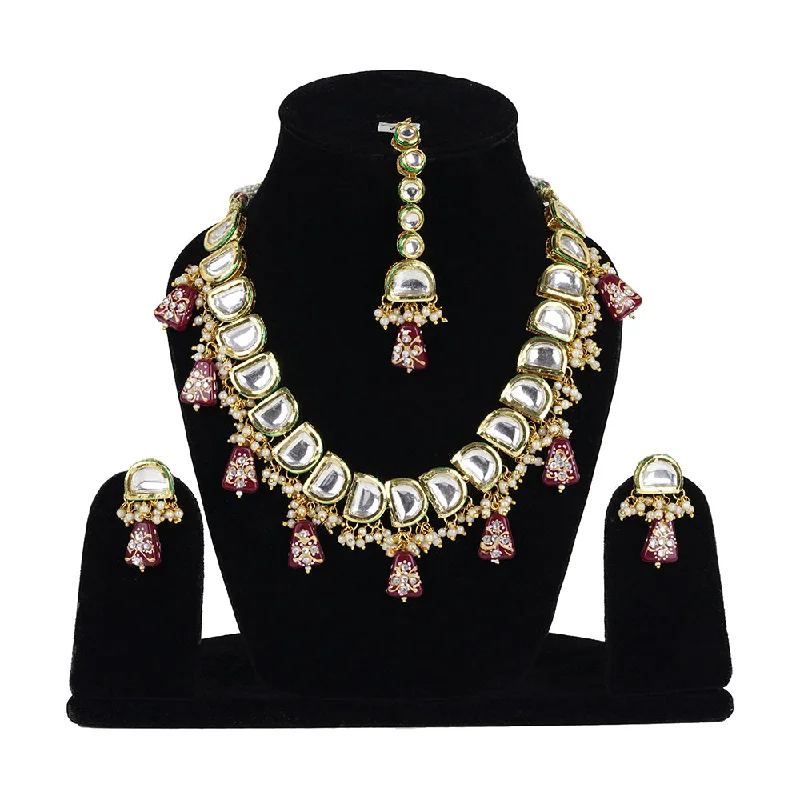 elegant leaf necklace for women-Exotica Collection Ethnic Kundan Set