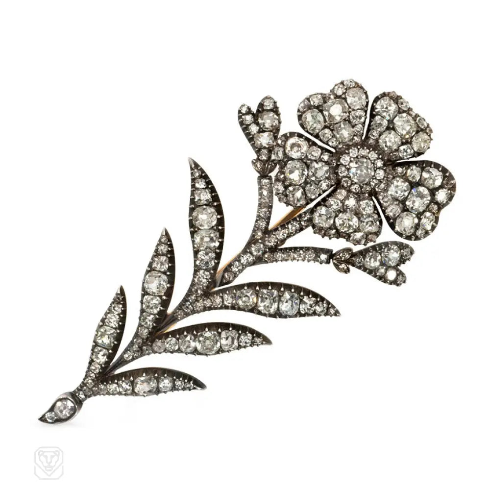 statement butterfly brooch for women-Antique diamond corsage brooch