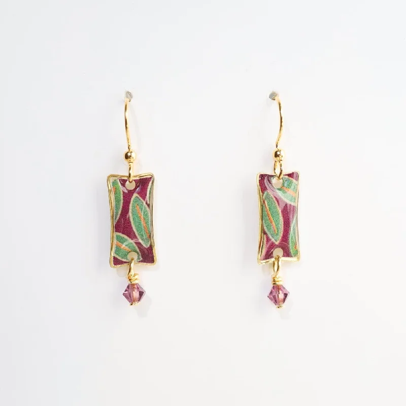 chain earrings for women-Green Leaf Earrings