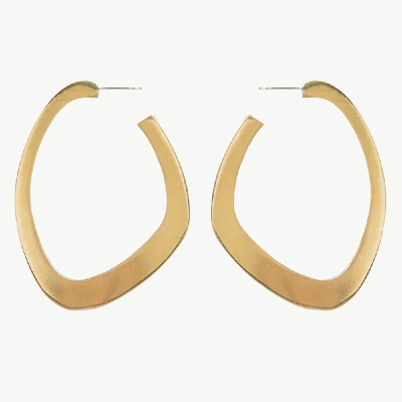 elegant silver earrings for women-Sabi Flat Hoop Earrings